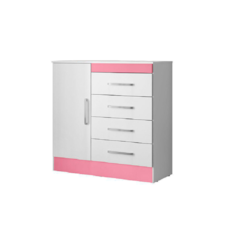 Cômoda Demobile Montevideu 4290K - Branco e Rosa