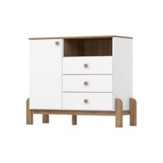 Cômoda Henn Ternura 1 Portas e 3 Gavetas I725-190 - Branco/Jequitibá Cômoda Henn Ternura 1 Portas e 3 Gavetas I725-190 - Branco/Jequitibá