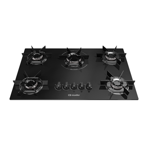 Cooktop 5 Bocas Mueller Com Queimador Ultra Chama MCG5BB - Preto