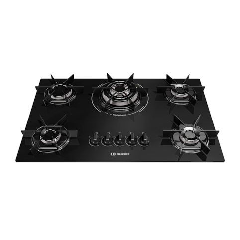 Cooktop 5 Bocas Mueller Tripla Chama MCG5BC - Preto