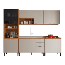 Cozinha Demóbile 5 Peças Firenze FMT005 - Amêndola/Nude Cozinha Demóbile 5 Peças Firenze FMT005 - Amêndola/Nude
