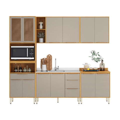 Cozinha Demobile 5 Peças PLena 100%MDF PMT0004 - Cinamon/Nude