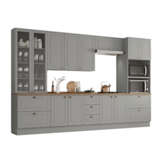 Cozinha Henn Americana 6 Peças CE889-169 - Cinza/Natural Cozinha Henn Americana 6 Peças CE889-169 - Cinza/Natural