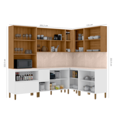 Cozinha Kits Parana Art 7 PCS Canto - Freijó/Ártico/Soft