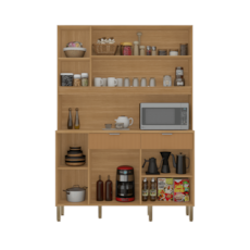 Cozinha Kit's Paraná Flora 1,44 Metros 3047 - Freijo/Caramelo