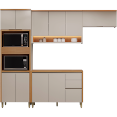 Cozinha Linea Brasil 4 Peças Allure 5.5 - Jequitiba/Gris