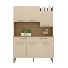 Cozinha Modena Kit's Paraná 6 Portas - Freijo/Vanilla