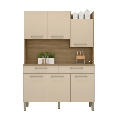Cozinha Modena Kit's Paraná 6 Portas - Freijo/Vanilla