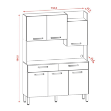 Cozinha Modena Kit's Paraná 6 Portas - Nogueira / Off White
  Cozinha Modena Kit's Paraná 6 Portas - Nogueira / Off White
