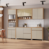 Cozinha Nesher Condessa 5 Peças 100% MDF - Carvalho/Greige