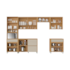 Cozinha Nesher Condessa 6 Peças 100% MDF 5011103 - Carvalho/Greige