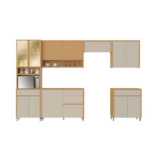 Cozinha Nesher Condessa 6 Peças 100% MDF 5011103 - Carvalho/Greige