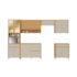 Cozinha Nesher Condessa 6 Peças 100% MDF 5011103 - Carvalho/Greige