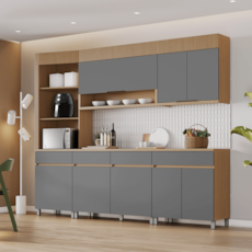 Cozinha Nesher Realeza Premium 5 Peças 100%MDF - Carvalho/Greige