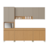Cozinha Nesher Simone Mendes 5 Peças 100% MDF 5000991 - Carvalho-Greige 