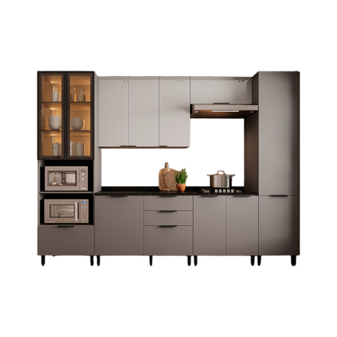 Cozinha Telasul Lumina 6 Peças - 917462 - Cinza/ Lacca Cinza