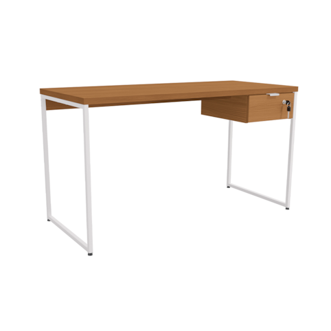 Escrivania Kappesberg 136 cm Com 1 Gaveta CMC623 - Canela/Branco 