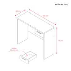 Escrivaninha Notável Office NT2000 - Branco 1 Gaveta Escrivaninha Notável Office NT2000 - Branco 1 Gaveta