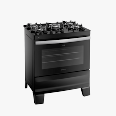 Fogão 5 Bocas Com Acendimento Automático Atlas Agile Glass - Preto
 