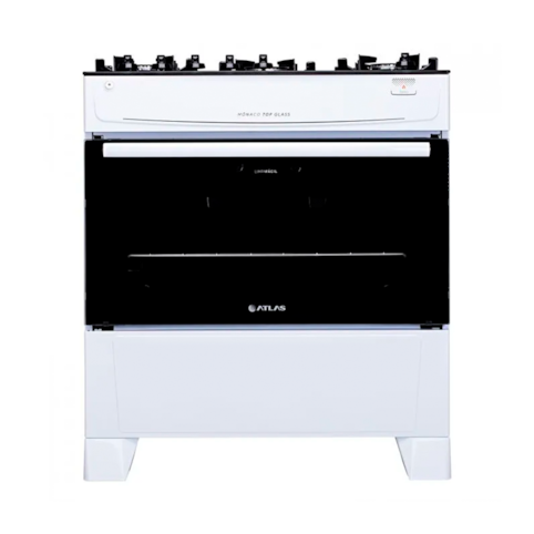 Fogão 5 Bocas Com Acendimento Automático Atlas Monaco Top Glass - Branco