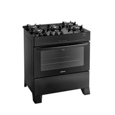 Fogão 5 Bocas Com Acendimento Automático Atlas Mônaco Top Glass  - Preto