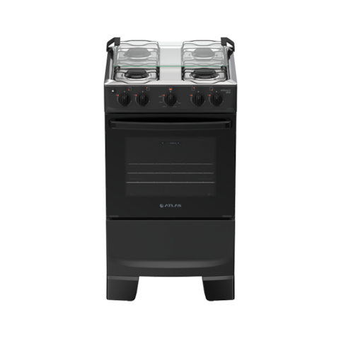 Fogão Atlas 4 Bocas Com Acendimento Automático Mônaco Plus - Preto 