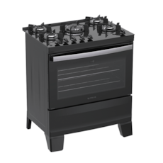 Fogão Atlas 5 Bocas com Acendimento Automático Agile Glass - Preto