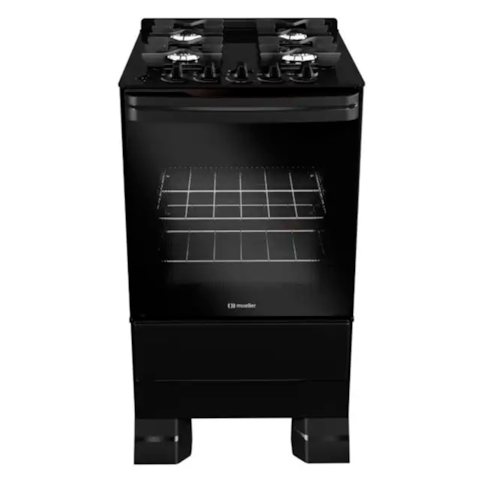 Fogão Mueller 4 Bocas Com Acendimento Automático MFV4BF - Preto Fosco