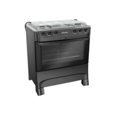 Fogão Mueller 5 bocas Com Acendimento Automático Preto Fosco - MFI5BB  Fogão Mueller 5 bocas Com Acendimento Automático Preto Fosco - MFI5BB