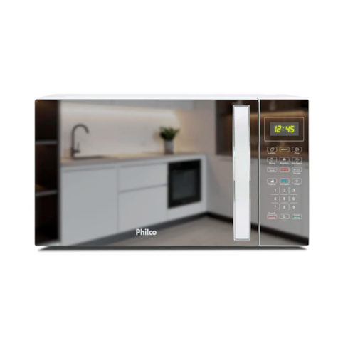 Forno Micro-Ondas Philco 33L PMO38E - Branco/Espelhado 110V