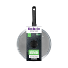 Frigideira Rochedo Robusta 24 cm C/Tampa - Preto