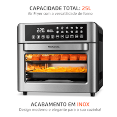 Fritadeira Elétrica Mondial Air Fryer AFO-25L-BI - Preto/Inox 110V