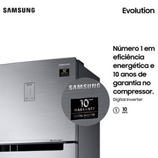 Geladeira Samsung Evolution RT38 com PowerVolt Inverter Duplex 385L Inox Look