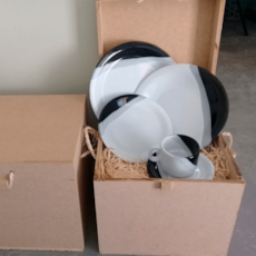 Jogo de Jantar Porcelarte 20 Peças Baú - Preto e Branco Jogo de Jantar Porcelarte 20 Peças Baú - Preto e Branco