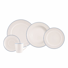 Jogo de Jantar Schmidt 30 Peças Real Porcelana - Filete Azul Jogo de Jantar Schmidt 30 Peças Real Porcelana - Filete Azul