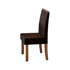 Jogo De Mesa 8 Cadeiras Sonetto Atena - Nogal Off White / Veludo Chocolate