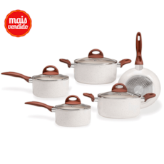 Jogo de Panela Brinox 5 Peças Smart Plus 4774/101 - Vanilla com Indução