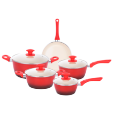 Jogo de Panelas Class Home 5 Peças Ceramic Com Indução Rubi 1910 - Vermelho Jogo de Panelas Class Home 5 Peças Ceramic Com Indução Rubi 1910 - Vermelho