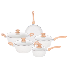 Jogo de Panelas Class Home 5 Peças Ceramic Com Induçãp Travertino - Bege 1911 Jogo de Panelas Class Home 5 Peças Ceramic Com Induçãp Travertino - Bege 1911