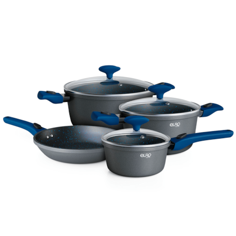 Jogo de Panelas Euro 4 Peças Colorstone Smart Click 2246 - Azul