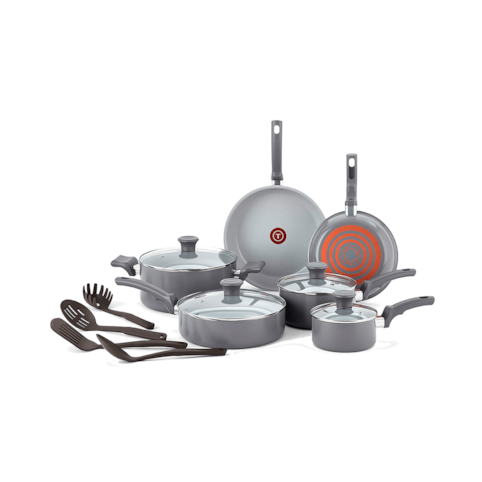 Jogo de Panelas Tefal Recycled Cerâmic 10 Peças C585SE64 - Cinza