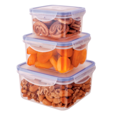 Jogo de Potes Euro 3 Peças Hermético 3666 - Azul Jogo de Potes Euro 3 Peças Hermético 3666 - Azul