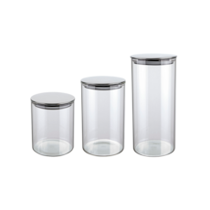 Jogo de Potes Euro 3 Peças Slin Com Tampa Inox - 6866