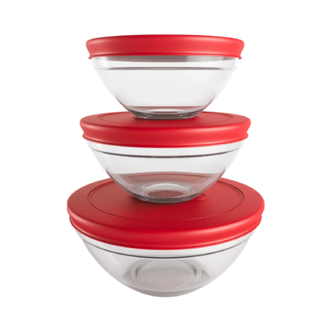 Jogo de Potes Euro Home 3 Peças VDR7093 - Vermelho