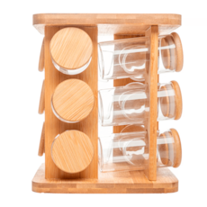 Jogo de Potes Temperos Wolff 12 Peças Com Suporte Giratório - 20699 Jogo de Potes Temperos Wolff 12 Peças Com Suporte Giratório - 20699