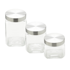 Jogo de Potes Wolff Quadrado - 3 Peças 26322 Jogo de Potes Wolff Quadrado - 3 Peças 26322