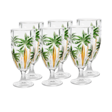 Jogo de Taças Wolff 6 Peças Palm Tree Handpaint - 21127 Jogo de Taças Wolff 6 Peças Palm Tree Handpaint - 21127