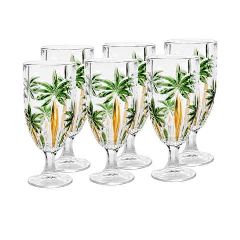 Jogo de Taças Wolff 6 Peças Palm Tree Handpaint - 21127