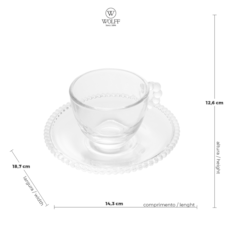 Jogo de Xícaras Café Cristal Wolff 4 Peças Pearl Com Pires - 27899 Jogo de Xícaras Café Cristal Wolff 4 Peças Pearl Com Pires - 27899