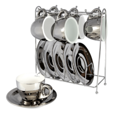 Jogo de Xícaras de Café Full Fit Chrominno Com Suporte - 24542